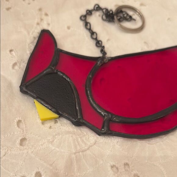 Red and Black Glass Art Bird - Picture 6 of 7